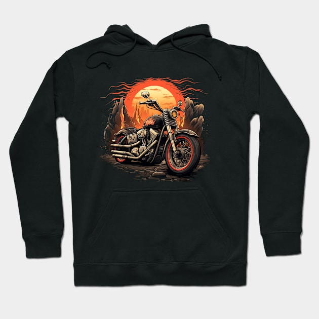 Vintage Retro Motorcycle Hoodie by Nenok